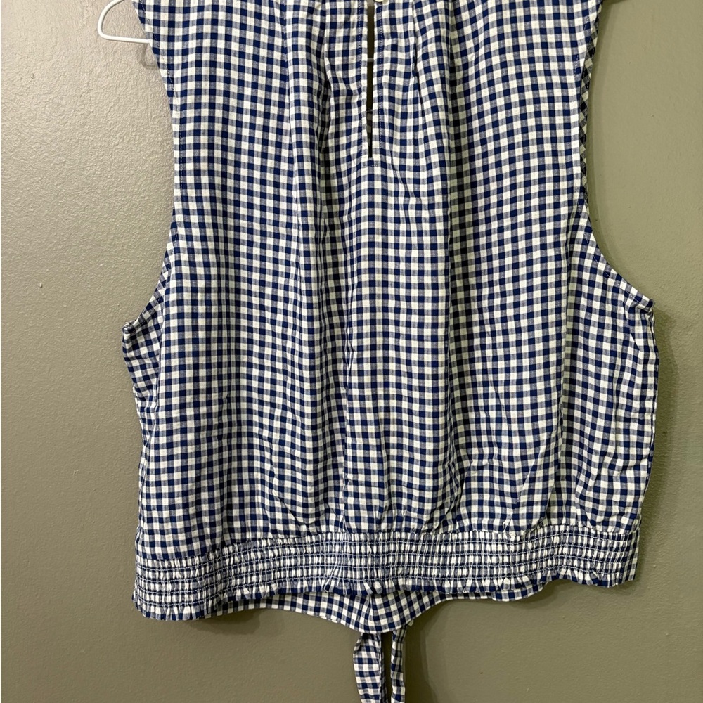 LOFT Blue Checkered Tank Top